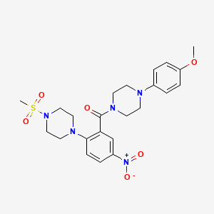 molecular formula C23H29N5O6S B4065104 1-(4-methoxyphenyl)-4-{2-[4-(methylsulfonyl)-1-piperazinyl]-5-nitrobenzoyl}piperazine 