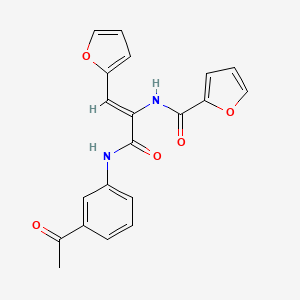 molecular formula C20H16N2O5 B4065108 N-[1-{[(3-acetylphenyl)amino]carbonyl}-2-(2-furyl)vinyl]-2-furamide 