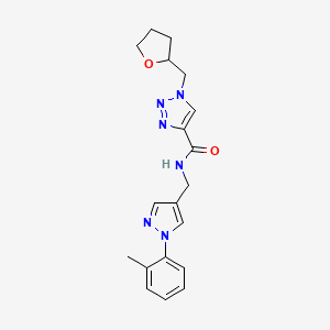 molecular formula C19H22N6O2 B4065111 N-{[1-(2-methylphenyl)-1H-pyrazol-4-yl]methyl}-1-(tetrahydro-2-furanylmethyl)-1H-1,2,3-triazole-4-carboxamide 