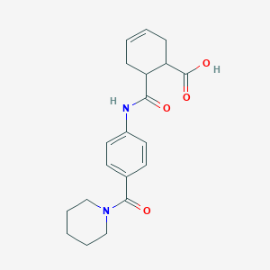 molecular formula C20H24N2O4 B4065129 6-({[4-(1-piperidinylcarbonyl)phenyl]amino}carbonyl)-3-cyclohexene-1-carboxylic acid 