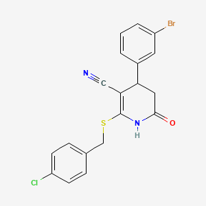 molecular formula C19H14BrClN2OS B4065138 4-(3-溴苯基)-2-[(4-氯苄基)硫代]-6-氧代-1,4,5,6-四氢-3-吡啶甲腈 