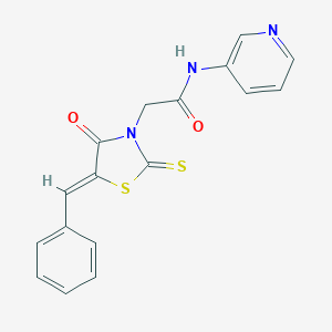 molecular formula C17H13N3O2S2 B406516 2-[(5Z)-5-Benzyliden-4-oxo-2-sulfanyliden-1,3-thiazolidin-3-yl]-N-pyridin-3-ylacetamid CAS No. 307504-89-8