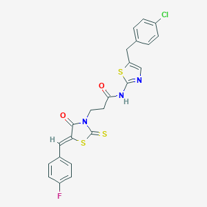 N-[5-(4-chlorobenzyl)-1,3-thiazol-2-yl]-3-[5-(4-fluorobenzylidene)-4-oxo-2-thioxo-1,3-thiazolidin-3-yl]propanamide