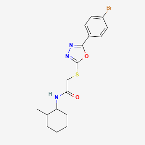 molecular formula C17H20BrN3O2S B4065190 2-{[5-(4-溴苯基)-1,3,4-恶二唑-2-基]硫代}-N-(2-甲基环己基)乙酰胺 