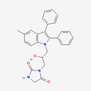 molecular formula C27H25N3O3 B4065202 3-[2-hydroxy-3-(5-methyl-2,3-diphenyl-1H-indol-1-yl)propyl]-2,4-imidazolidinedione 