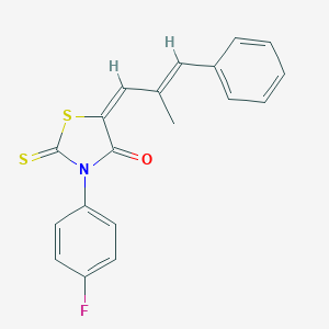 molecular formula C19H14FNOS2 B406521 3-(4-Fluorophenyl)-5-(2-methyl-3-phenyl-2-propenylidene)-2-thioxo-1,3-thiazolidin-4-one 
