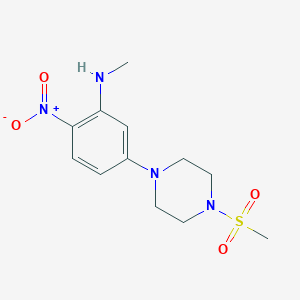 molecular formula C12H18N4O4S B4065231 N-甲基-5-[4-(甲磺酰基)-1-哌嗪基]-2-硝基苯胺 