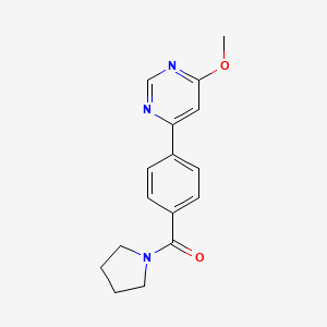 molecular formula C16H17N3O2 B4065276 4-甲氧基-6-[4-(吡咯烷-1-基羰基)苯基]嘧啶 