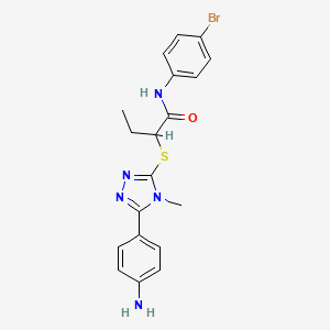 molecular formula C19H20BrN5OS B4065284 2-{[5-(4-aminophenyl)-4-methyl-4H-1,2,4-triazol-3-yl]thio}-N-(4-bromophenyl)butanamide 