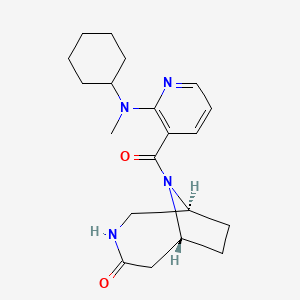 molecular formula C20H28N4O2 B4065293 (1S*,6R*)-9-({2-[cyclohexyl(methyl)amino]pyridin-3-yl}carbonyl)-3,9-diazabicyclo[4.2.1]nonan-4-one 