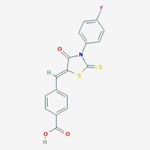 molecular formula C17H10FNO3S2 B406530 (Z)-4-((3-(4-fluorophenyl)-4-oxo-2-thioxothiazolidin-5-ylidene)methyl)benzoic acid 