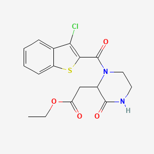 molecular formula C17H17ClN2O4S B4065309 乙基{1-[(3-氯-1-苯并噻吩-2-基)羰基]-3-氧代-2-哌嗪基}乙酸酯 