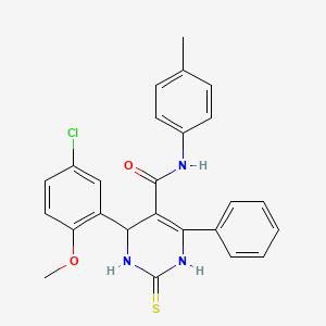 6-(5-chloro-2-methoxyphenyl)-2-mercapto-N-(4-methylphenyl)-4-phenyl-1,6-dihydro-5-pyrimidinecarboxamide