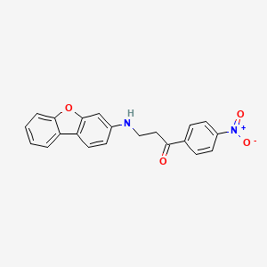 molecular formula C21H16N2O4 B4065315 3-(dibenzo[b,d]furan-3-ylamino)-1-(4-nitrophenyl)-1-propanone 