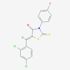 molecular formula C16H8Cl2FNOS2 B406532 5-(2,4-Dichloro-benzylidene)-3-(4-fluoro-phenyl)-2-thioxo-thiazolidin-4-one 