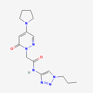 molecular formula C15H21N7O2 B4065327 2-(6-oxo-4-pyrrolidin-1-ylpyridazin-1(6H)-yl)-N-(1-propyl-1H-1,2,3-triazol-4-yl)acetamide 