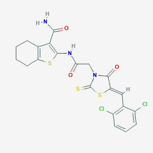 2-({[5-(2,6-Dichlorobenzylidene)-4-oxo-2-thioxo-1,3-thiazolidin-3-yl]acetyl}amino)-4,5,6,7-tetrahydro-1-benzothiophene-3-carboxamide