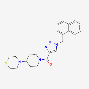 molecular formula C23H27N5OS B4065344 4-(1-{[1-(1-naphthylmethyl)-1H-1,2,3-triazol-4-yl]carbonyl}-4-piperidinyl)thiomorpholine 