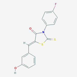 molecular formula C16H10FNO2S2 B406537 (5Z)-3-(4-fluorophenyl)-5-(3-hydroxybenzylidene)-2-thioxo-1,3-thiazolidin-4-one 