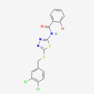 molecular formula C16H10BrCl2N3OS2 B4065375 2-溴-N-{5-[(3,4-二氯苄基)硫]-1,3,4-噻二唑-2-基}苯甲酰胺 