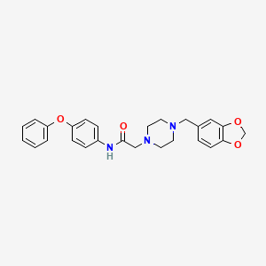 molecular formula C26H27N3O4 B4065379 2-[4-(1,3-benzodioxol-5-ylmethyl)-1-piperazinyl]-N-(4-phenoxyphenyl)acetamide 