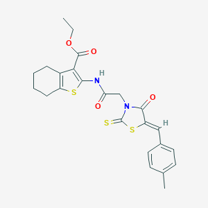 2-{2-[5-(4-Methyl-benzylidene)-4-oxo-2-thioxo-thiazolidin-3-yl]-acetylamino}-4,5,6,7-tetrahydro-benzo[b]thiophene-3-carboxylic acid ethyl ester