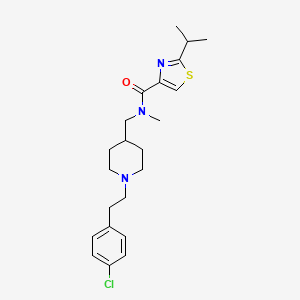 molecular formula C22H30ClN3OS B4065407 N-({1-[2-(4-氯苯基)乙基]-4-哌啶基}甲基)-2-异丙基-N-甲基-1,3-噻唑-4-甲酰胺 