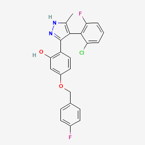 molecular formula C23H17ClF2N2O2 B4065409 2-[4-(2-氯-6-氟苯基)-5-甲基-1H-吡唑-3-基]-5-[(4-氟苄基)氧基]苯酚 