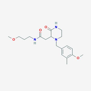 molecular formula C19H29N3O4 B4065415 2-[1-(4-甲氧基-3-甲基苄基)-3-氧代-2-哌嗪基]-N-(3-甲氧基丙基)乙酰胺 