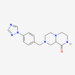 molecular formula C16H20N6O B4065416 8-[4-(1H-1,2,4-triazol-1-yl)benzyl]hexahydro-2H-pyrazino[1,2-a]pyrazin-1(6H)-one 