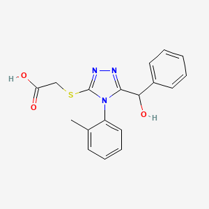 molecular formula C18H17N3O3S B4065423 {[5-[hydroxy(phenyl)methyl]-4-(2-methylphenyl)-4H-1,2,4-triazol-3-yl]thio}acetic acid 