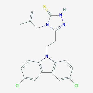 molecular formula C20H18Cl2N4S B406543 5-[2-(3,6-dichloro-9H-carbazol-9-yl)ethyl]-4-(2-methylprop-2-en-1-yl)-4H-1,2,4-triazole-3-thiol CAS No. 324052-36-0