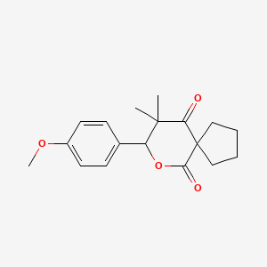 molecular formula C18H22O4 B4065431 8-(4-甲氧基苯基)-9,9-二甲基-7-氧杂螺[4.5]癸烷-6,10-二酮 