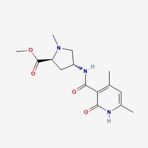 molecular formula C15H21N3O4 B4065452 methyl (2S,4R)-4-{[(4,6-dimethyl-2-oxo-1,2-dihydropyridin-3-yl)carbonyl]amino}-1-methylpyrrolidine-2-carboxylate 