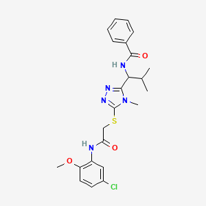 molecular formula C23H26ClN5O3S B4065457 N-{1-[5-({2-[(5-chloro-2-methoxyphenyl)amino]-2-oxoethyl}thio)-4-methyl-4H-1,2,4-triazol-3-yl]-2-methylpropyl}benzamide 