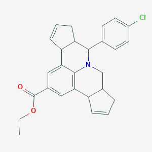Ethyl 7-(4-chlorophenyl)-3b,6,6a,7,9,9a,10,12a-octahydrocyclopenta[c]cyclopenta[4,5]pyrido[3,2,1-ij]quinoline-2-carboxylate