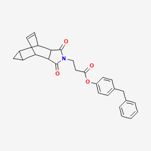 molecular formula C27H25NO4 B4065469 4-benzylphenyl 3-(3,5-dioxo-4-azatetracyclo[5.3.2.0~2,6~.0~8,10~]dodec-11-en-4-yl)propanoate 