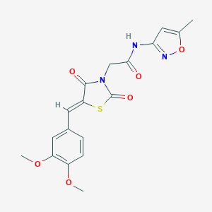 2-[(5Z)-5-[(3,4-dimethoxyphenyl)methylidene]-2,4-dioxo-1,3-thiazolidin-3-yl]-N-(5-methyl-1,2-oxazol-3-yl)acetamide