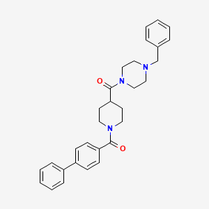 molecular formula C30H33N3O2 B4065483 1-benzyl-4-{[1-(4-biphenylylcarbonyl)-4-piperidinyl]carbonyl}piperazine 
