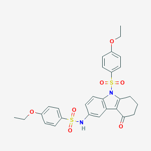 molecular formula C28H28N2O7S2 B406550 4-ethoxy-N-[9-(4-ethoxyphenyl)sulfonyl-5-oxo-7,8-dihydro-6H-carbazol-3-yl]benzenesulfonamide CAS No. 333351-13-6