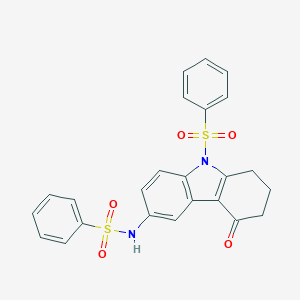 molecular formula C24H20N2O5S2 B406551 N-[4-oxo-9-(phenylsulfonyl)-2,3,4,9-tetrahydro-1H-carbazol-6-yl]benzenesulfonamide CAS No. 113325-15-8