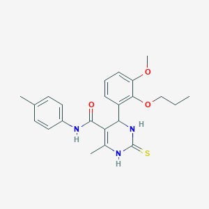 molecular formula C23H27N3O3S B4065514 2-mercapto-6-(3-methoxy-2-propoxyphenyl)-4-methyl-N-(4-methylphenyl)-1,6-dihydro-5-pyrimidinecarboxamide 