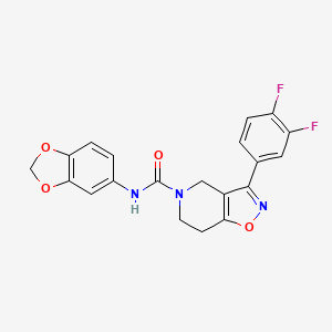 molecular formula C20H15F2N3O4 B4065518 N-1,3-benzodioxol-5-yl-3-(3,4-difluorophenyl)-6,7-dihydroisoxazolo[4,5-c]pyridine-5(4H)-carboxamide 