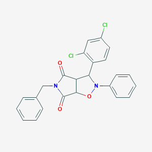 molecular formula C24H18Cl2N2O3 B406552 3-(2,4-dichlorophenyl)-2-phenyl-5-(phenylmethyl)dihydro-2H-pyrrolo[3,4-d]isoxazole-4,6(3H,5H)-dione CAS No. 301851-54-7