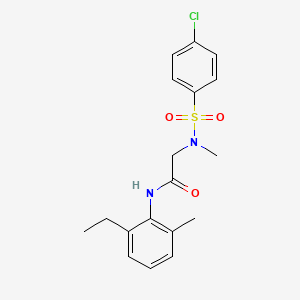 molecular formula C18H21ClN2O3S B4065522 N~2~-[(4-氯苯基)磺酰基]-N~1~-(2-乙基-6-甲苯基)-N~2~-甲基甘氨酰胺 