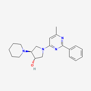 molecular formula C20H26N4O B4065535 (3S*,4S*)-1-(6-甲基-2-苯基嘧啶-4-基)-4-哌啶-1-基吡咯烷-3-醇 