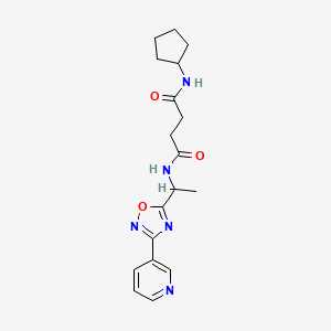 molecular formula C18H23N5O3 B4065544 N-cyclopentyl-N'-[1-(3-pyridin-3-yl-1,2,4-oxadiazol-5-yl)ethyl]succinamide 