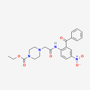 molecular formula C22H24N4O6 B4065549 ethyl 4-{2-[(2-benzoyl-4-nitrophenyl)amino]-2-oxoethyl}-1-piperazinecarboxylate 