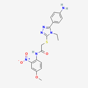 molecular formula C19H20N6O4S B4065581 2-{[5-(4-aminophenyl)-4-ethyl-4H-1,2,4-triazol-3-yl]thio}-N-(4-methoxy-2-nitrophenyl)acetamide 