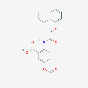 molecular formula C21H23NO6 B4065609 5-(乙酰氧基)-2-{[(2-叔丁基苯氧基)乙酰]氨基}苯甲酸 